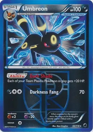 Plasma Freeze Holo Umbreon #64/116