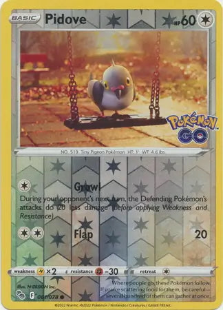 Pokémon Go Pidove #61/78 reverse holo