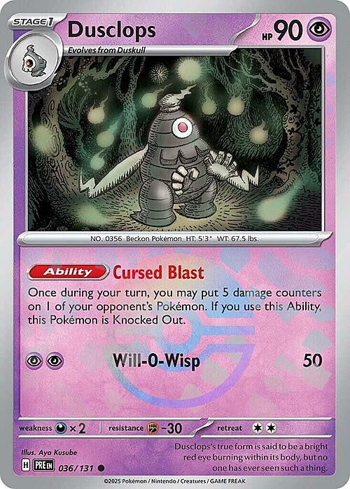 Prismatic Evolutions Dusclops #036/131 Pokéball