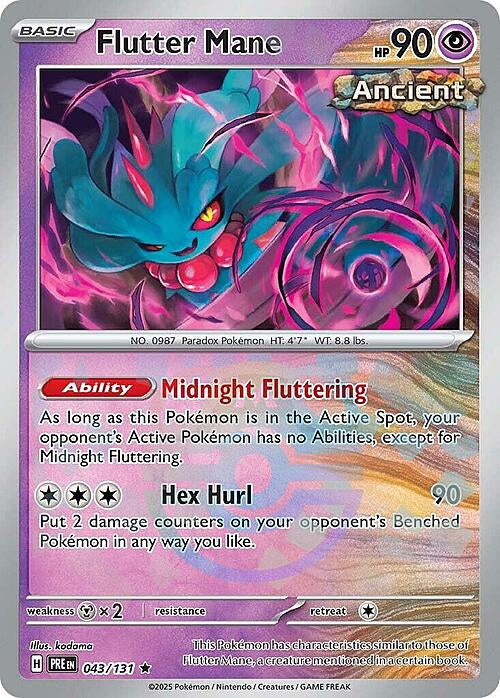 Prismatic Evolutions Flutter Mane #043/131 Masterball