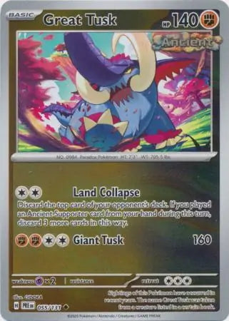 Prismatic Evolutions Great Tusk #055/131 reverse holo