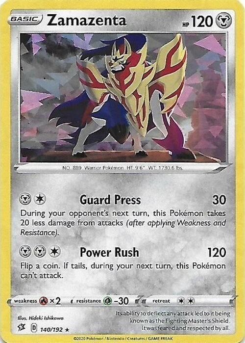 Rebel Clash Zamazenta #140/192 Cracked Ice Holo