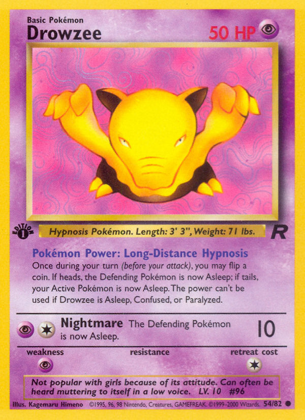 Rocket set Drowzee #54/82 first edition