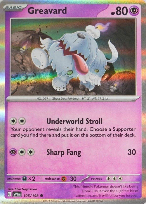 Scarlet & Violet Holo Greavard #105/198
