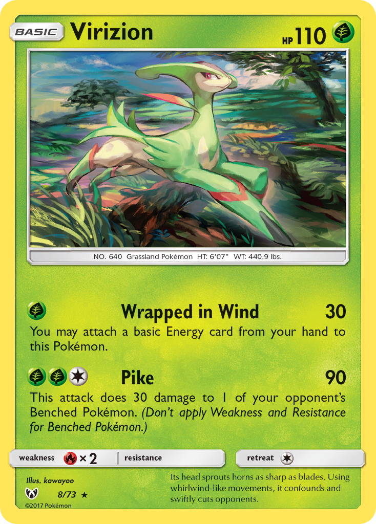 Shining Legends Holo Virizion #8/73