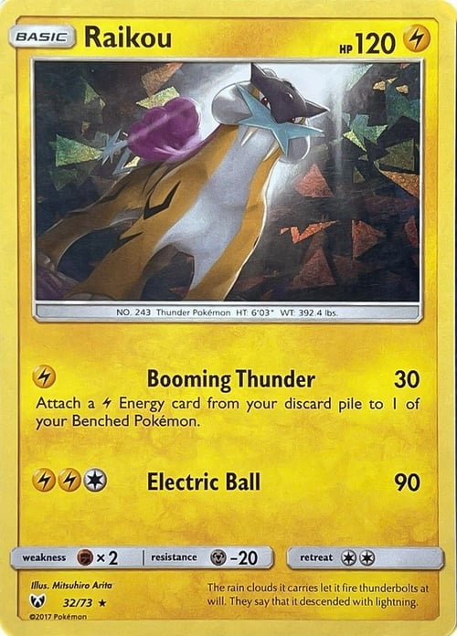 Shining Legends Raikou #32/73 Cracked Ice Holo