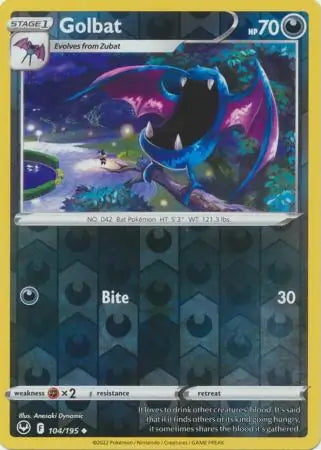 Silver Tempest Golbat #104/195 reverse holo