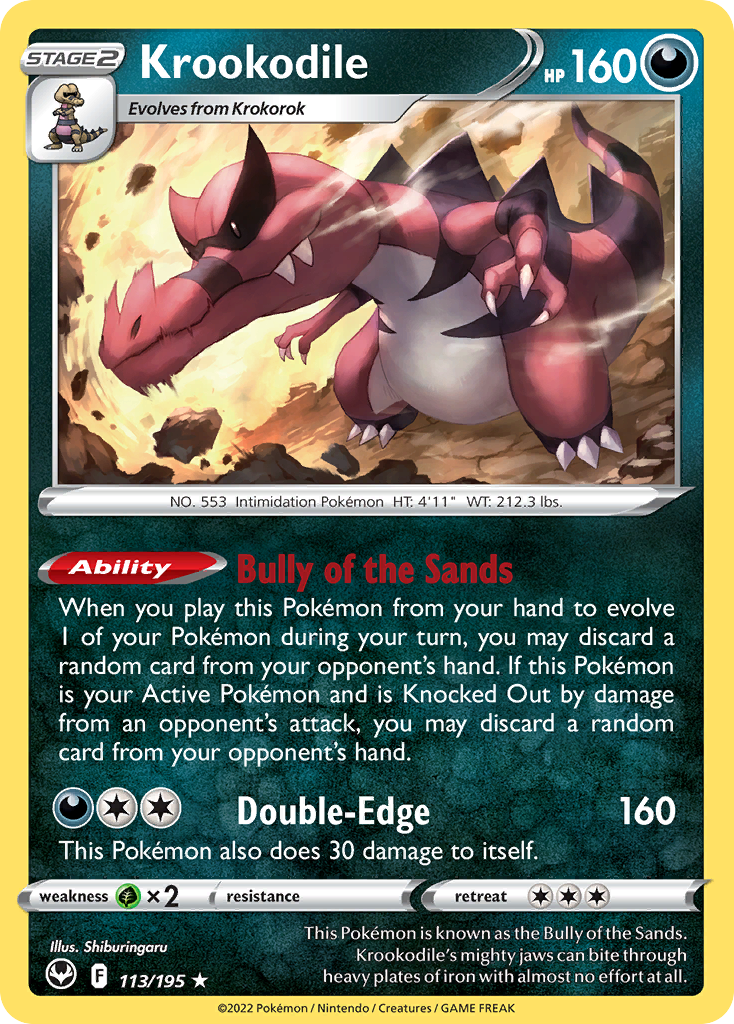 Silver Tempest Holo Krookodile #113/195