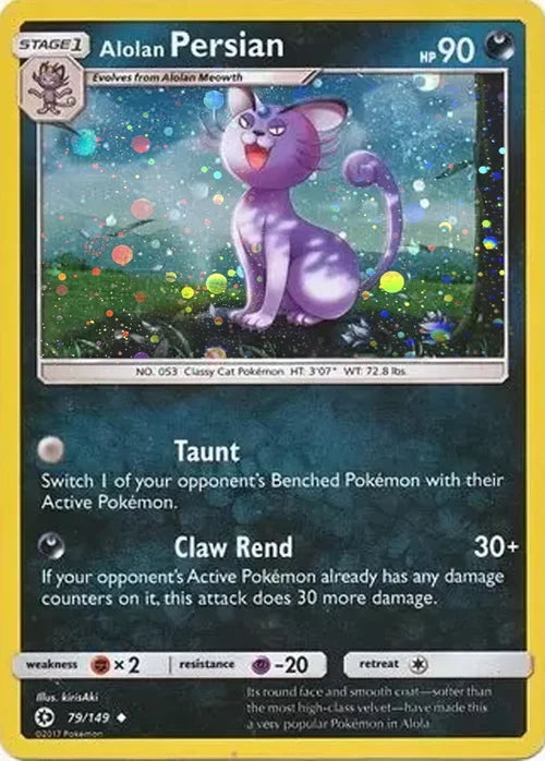 Sun & Moon Alolan Persian #79/149 Galaxy Holo