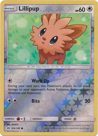 Sun & Moon Lillipup #103/149 reverse holo