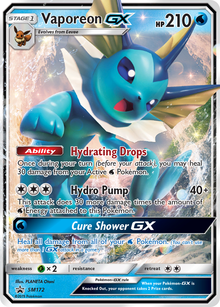 Sun & Moon Promo Vaporeon GX #172