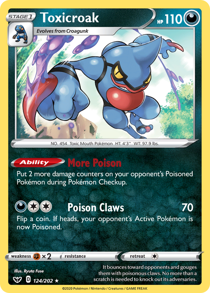 Sword & Shield Holo Toxicroak #124/202