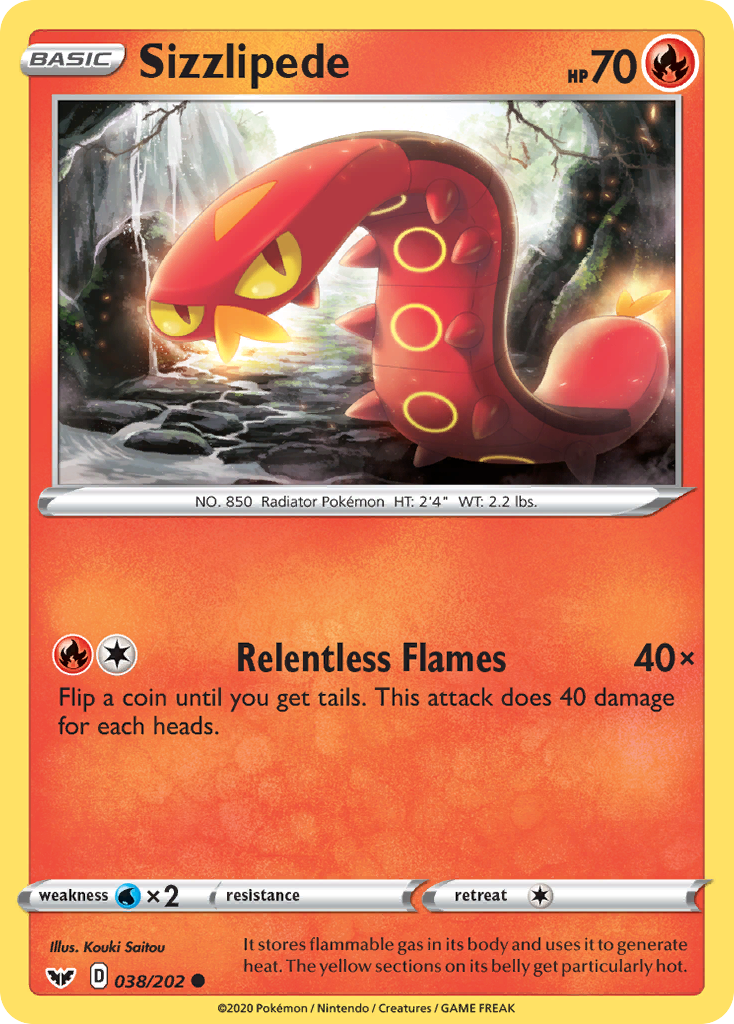 Sword & Shield Sizzlipede #38/202