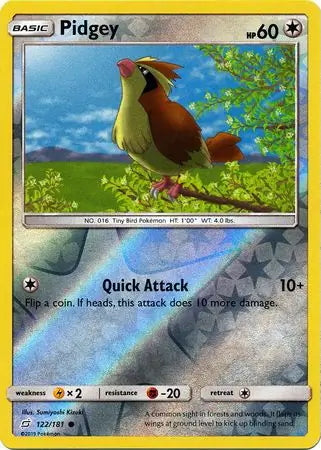 Team Up Pidgey #122/181 reverse holo