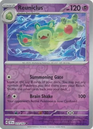 Temporal Forces Reuniclus #72/162 reverse holo