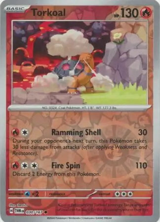 Twilight Masquerade Torkoal #30/167 reverse holo