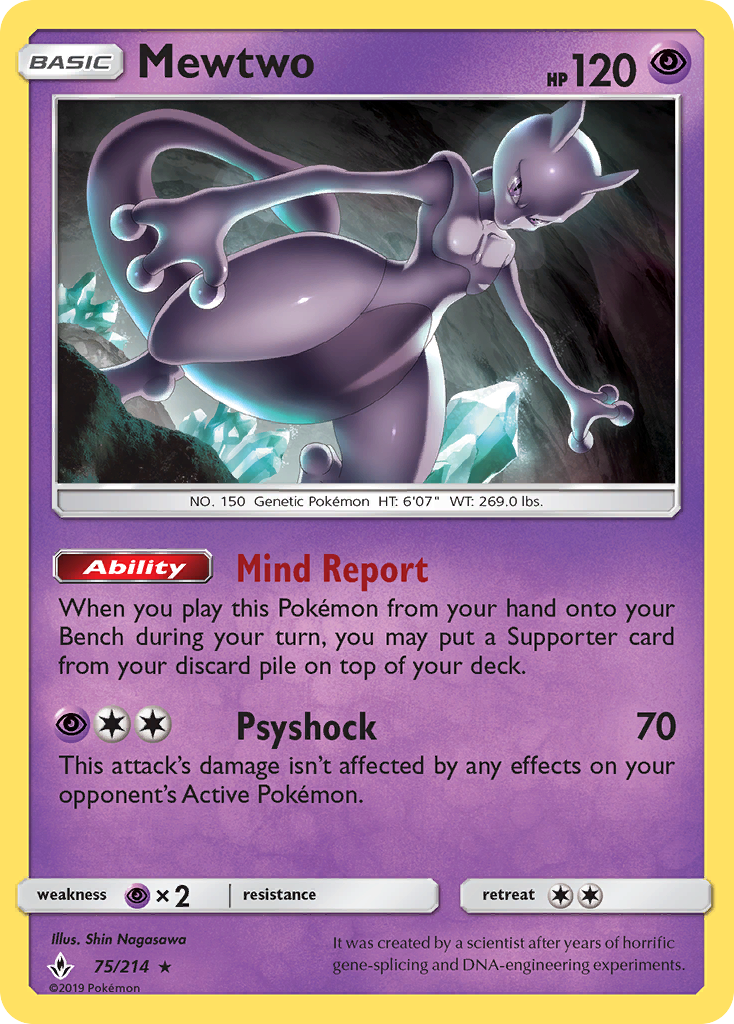 Unbroken Bonds Mewtwo #75/214