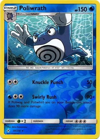 Unbroken Bonds Poliwrath #39/214 reverse holo