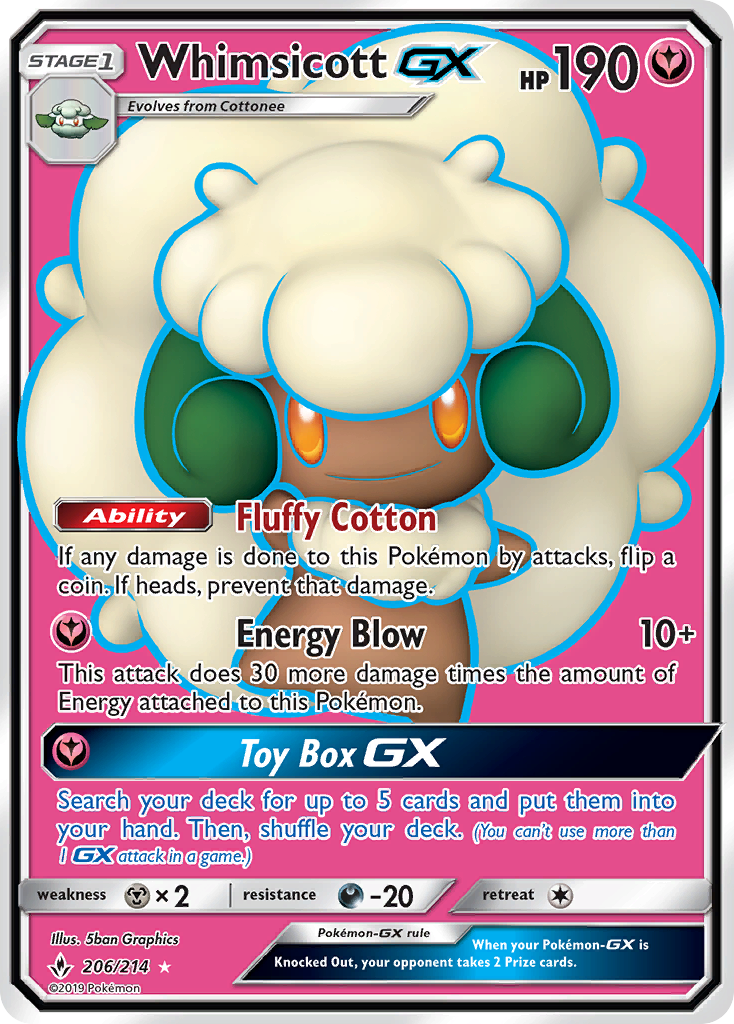 Unbroken Bonds Whimsicott GX #206/214