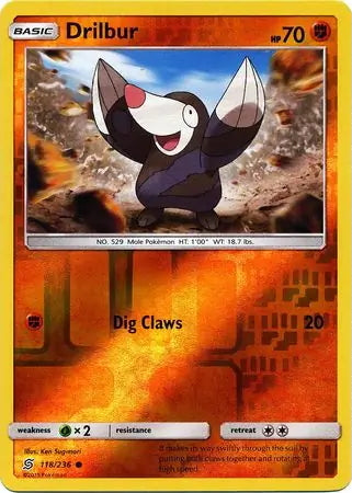 Unified Minds Drilbur #118/236 reverse holo