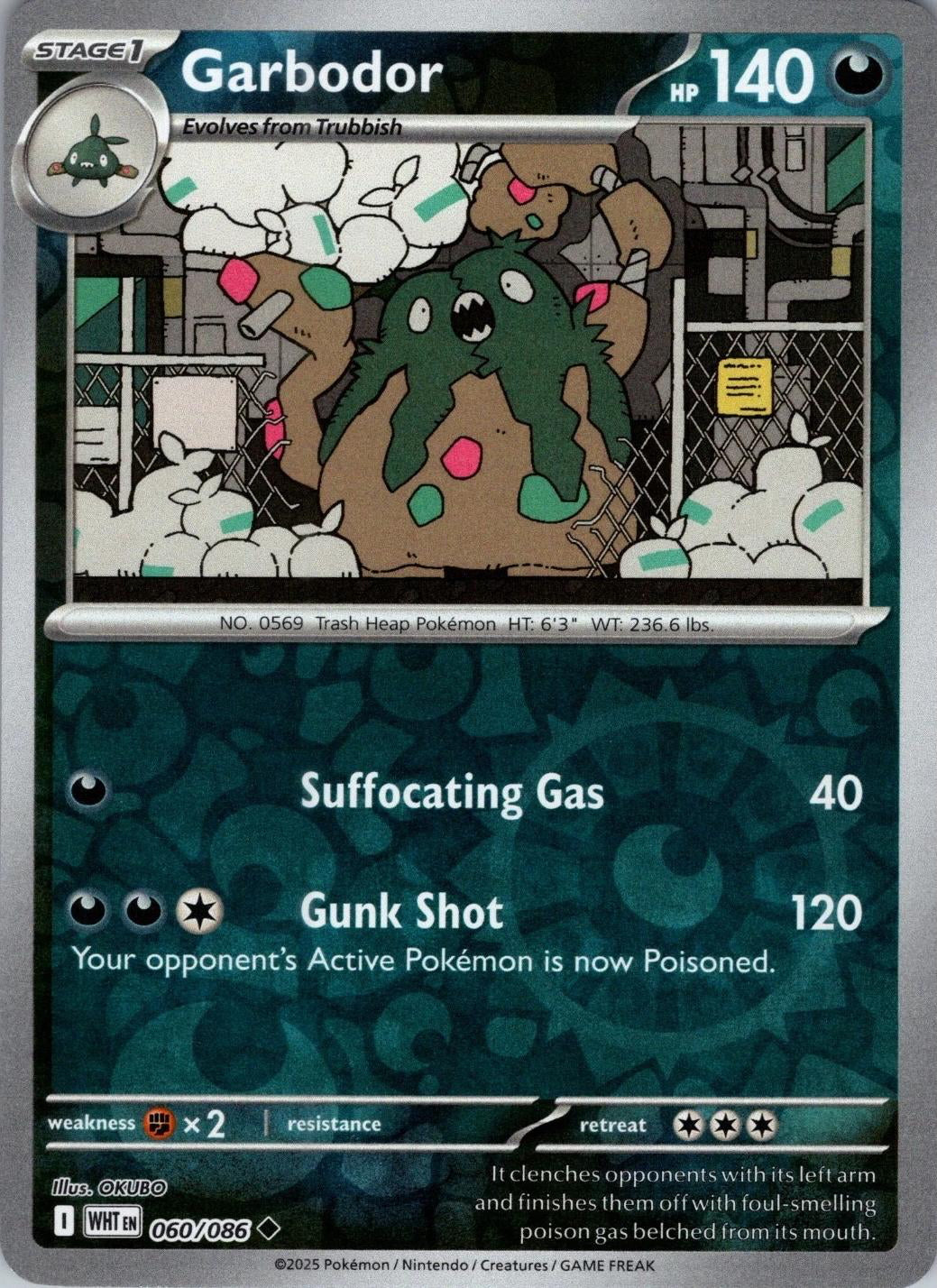 White Flare Garbodor #60/86 Reverse Holo