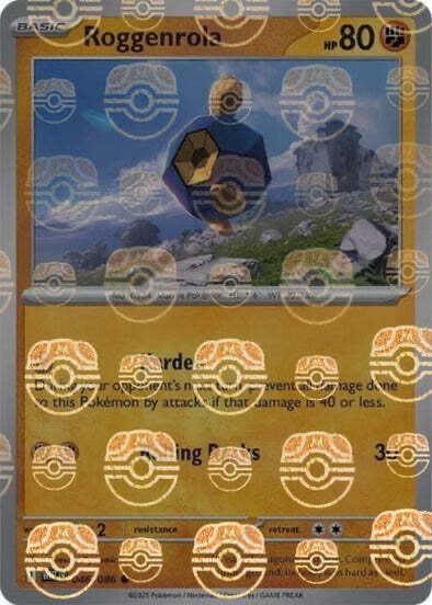 White Flare Roggenrola #46/86 Masterball Holo