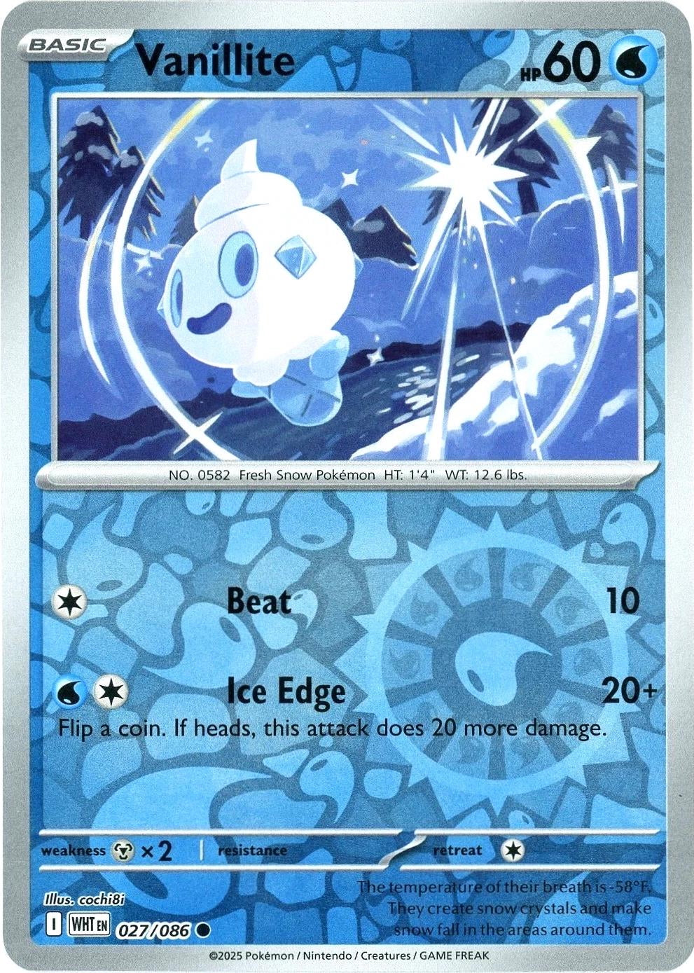 White Flare Vanillite #27/86 Reverse Holo