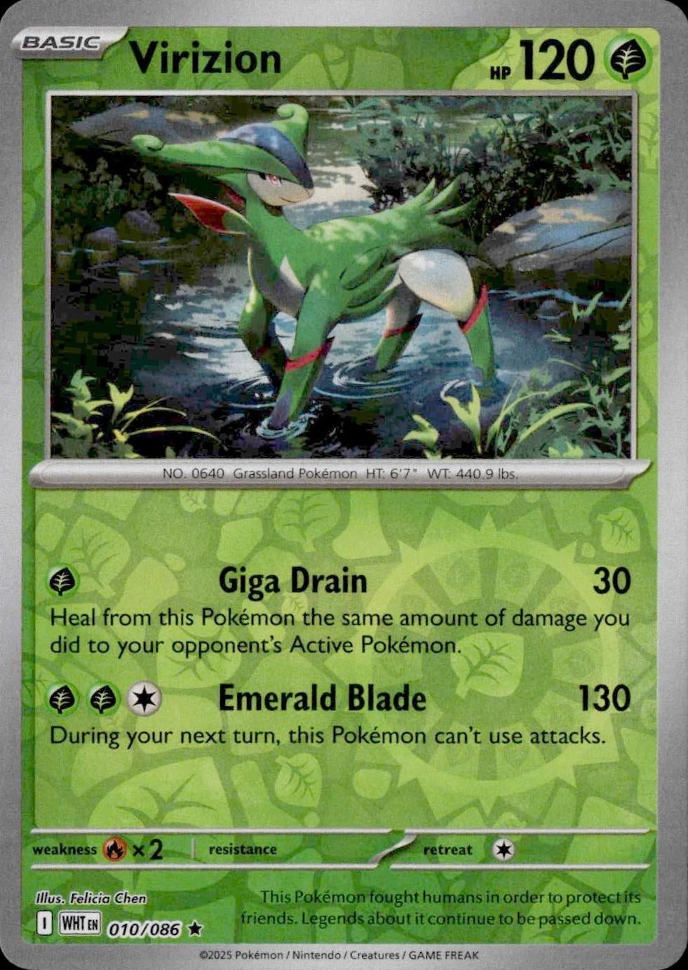 White Flare Virizion #10/86 Reverse Holo
