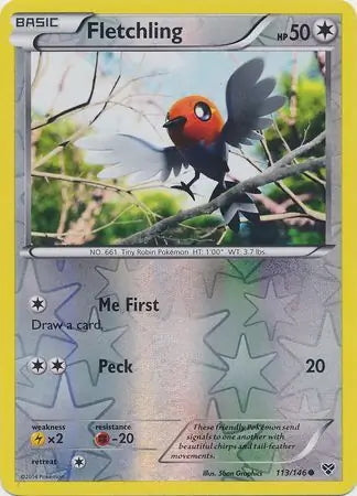 XY Fletchling #113/146 reverse holo
