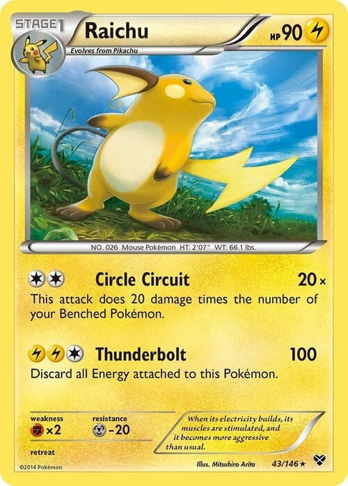 XY Holo Raichu #43/146