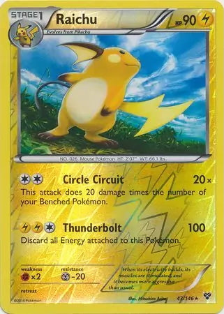 XY Raichu #43/146 reverse holo