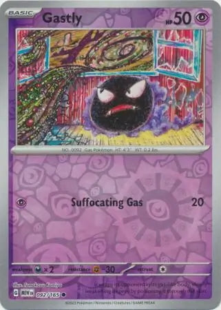 151 Set Gastly #92/165 reverse holo
