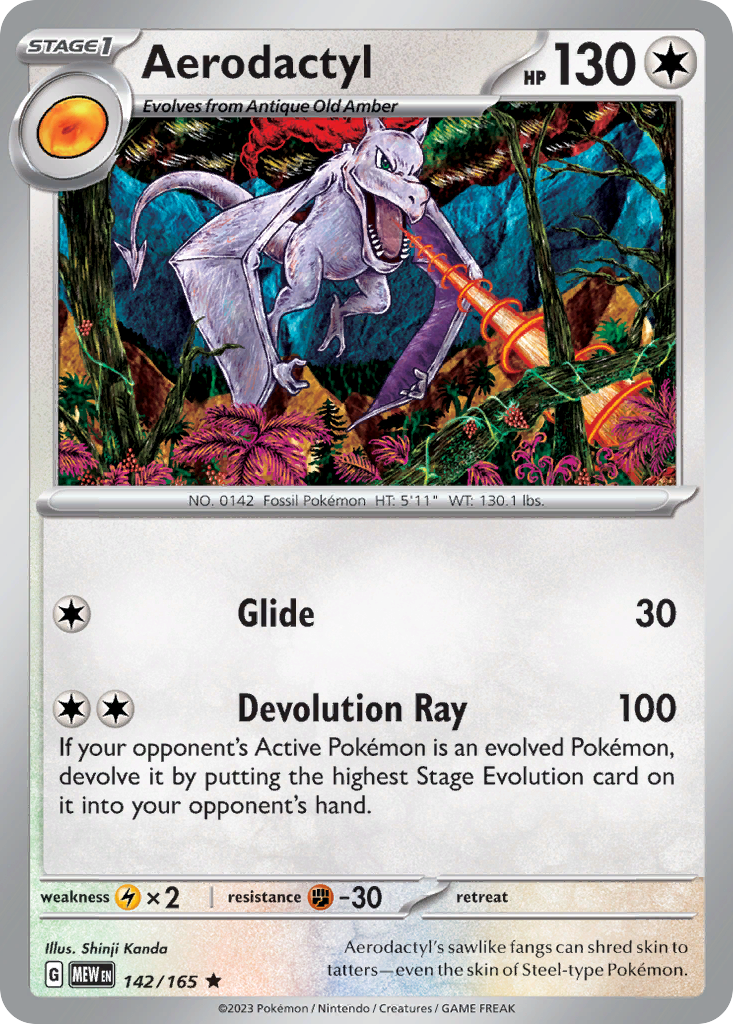 151 Set Holo Aerodactyl #142/165