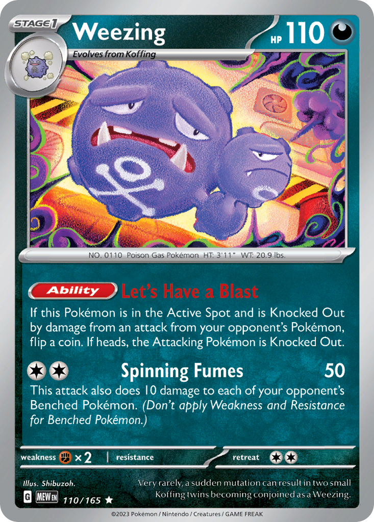 151 Set Holo Weezing #110/165