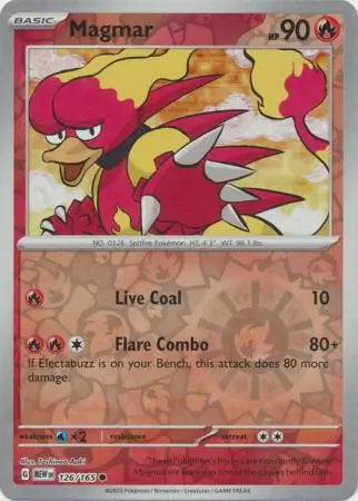 151 Set Magmar #126/165 reverse holo