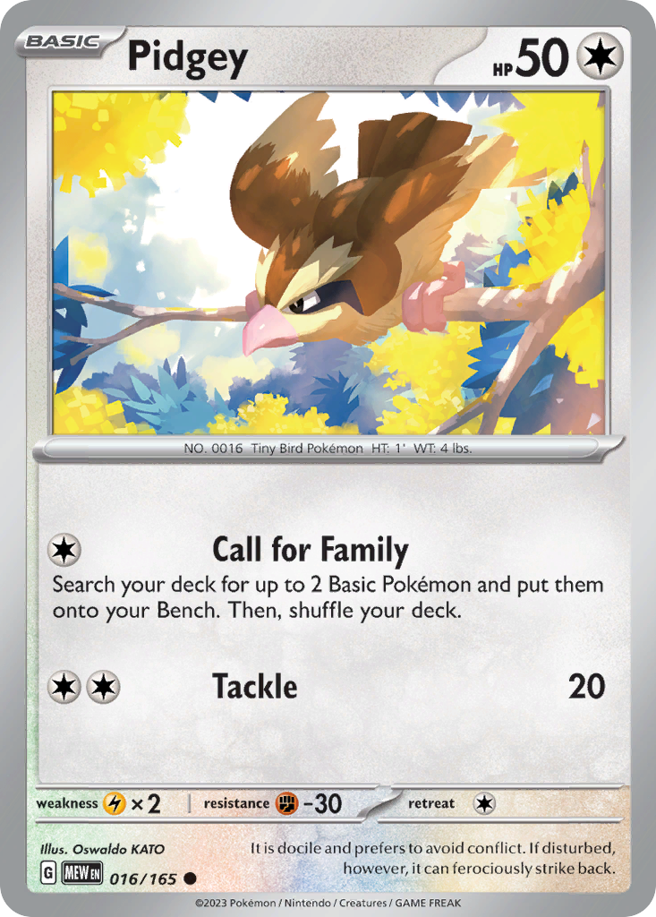 151 Set Pidgey #16/165