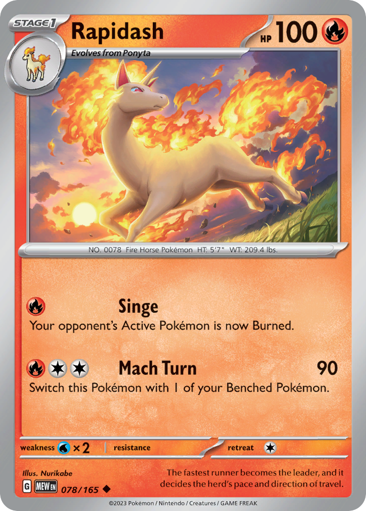 151 Set Rapidash #78/165
