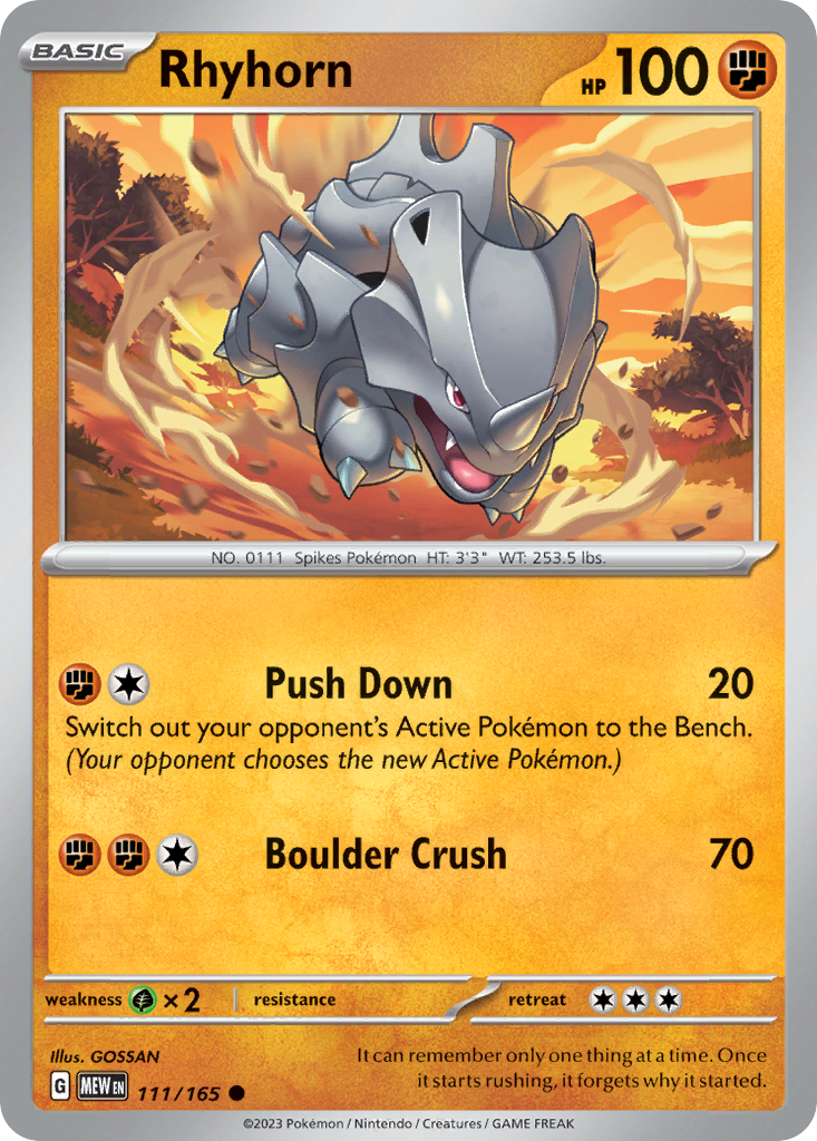 151 Set Rhyhorn #111/165