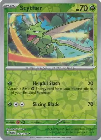 151 Set Scyther #123/165 reverse holo