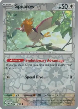 151 Set Spearow #21/165 reverse holo