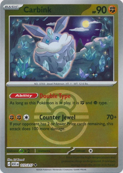 Ascended Heroes Carbink #117/217 Pokeball Reverse Holo