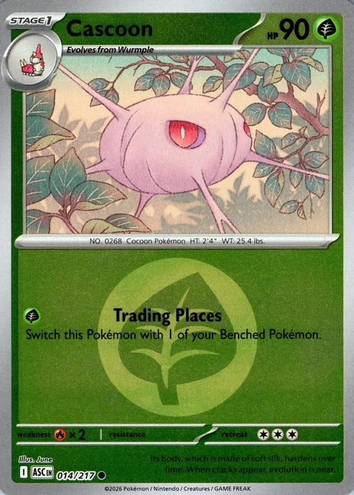 Ascended Heroes Cascoon #014/217 Reverse Holo