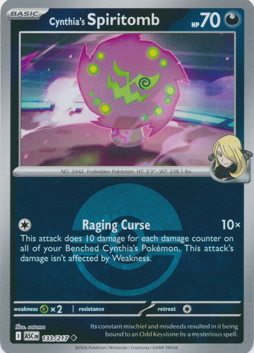 Ascended Heroes Cynthia’s Spiritomb #133/217 Pokeball Reverse Holo