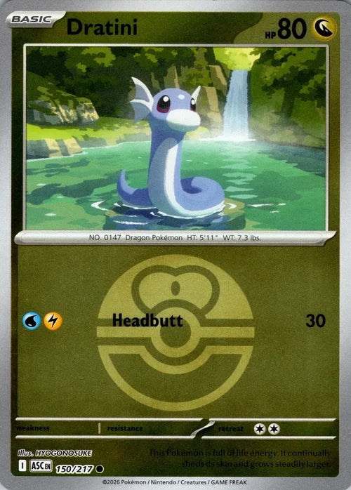 Ascended Heroes Dratini #150/217 Pokeball Reverse Holo
