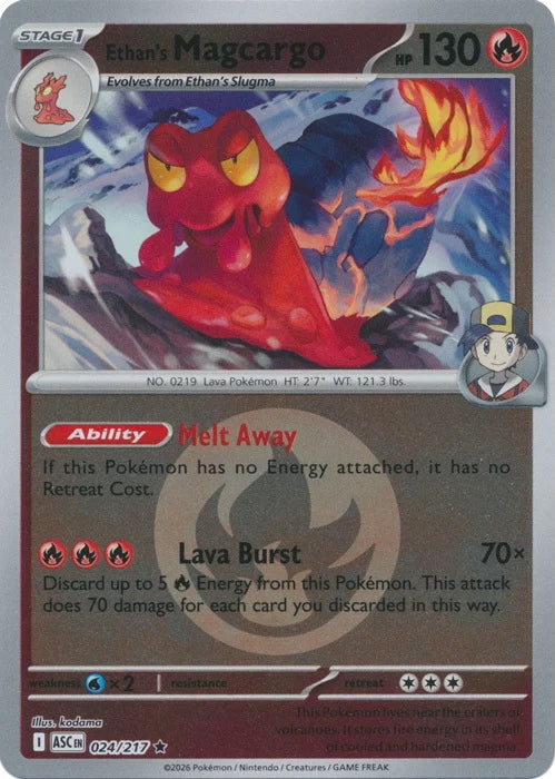 Ascended Heroes Ethan’s Magcargo #024/217 Reverse Holo