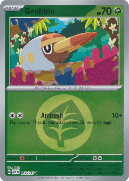 Ascended Heroes Grubbin #017/217 Reverse Holo