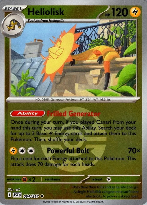 Ascended Heroes Heliolisk #064/217 Pokeball Reverse Holo