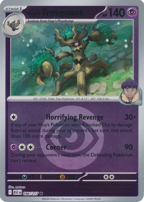 Ascended Heroes Hop’s Trevenant #096/217 Reverse Holo