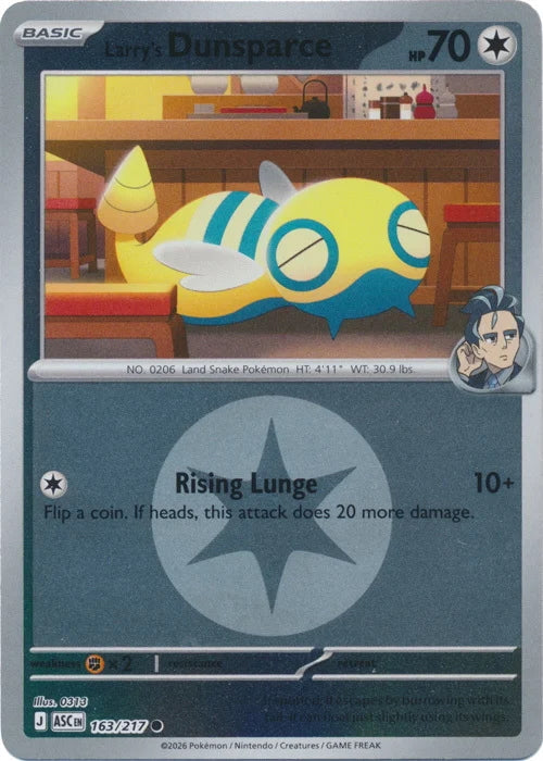 Ascended Heroes Larry’s Dunsparce #163/217 Reverse Holo
