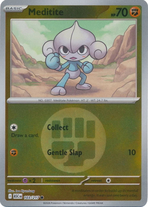 Ascended Heroes Meditite #103/217 Reverse Holo